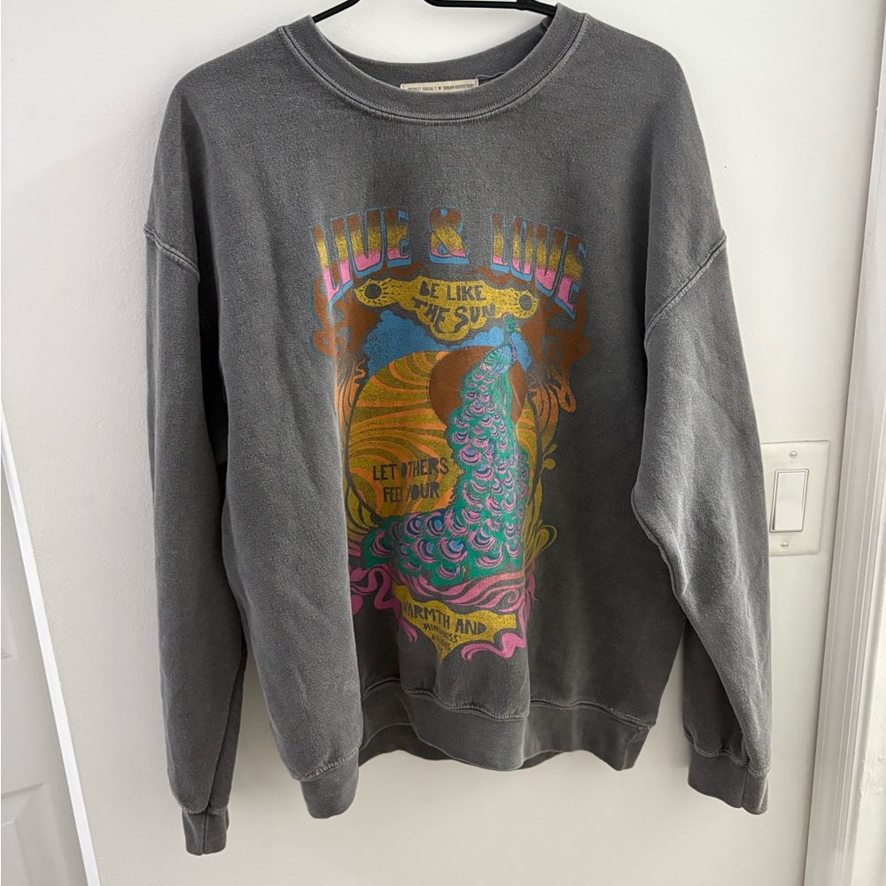 Project Social T Gray Graphic Crewneck Sweater